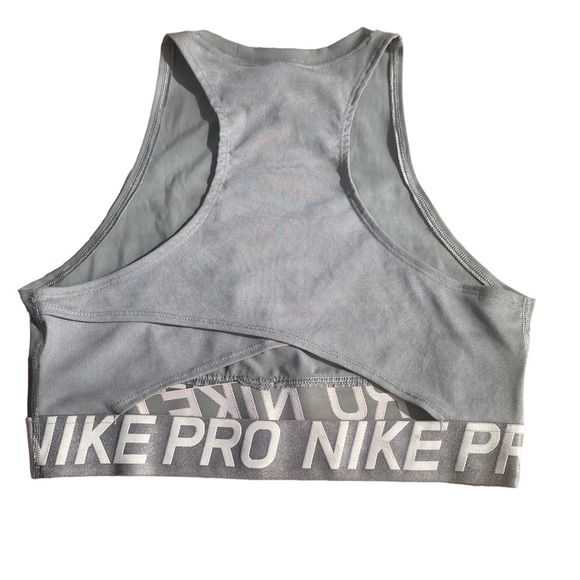 Nike Tops - Nike Pro Gray/Grey Mesh Racerback Crop Top